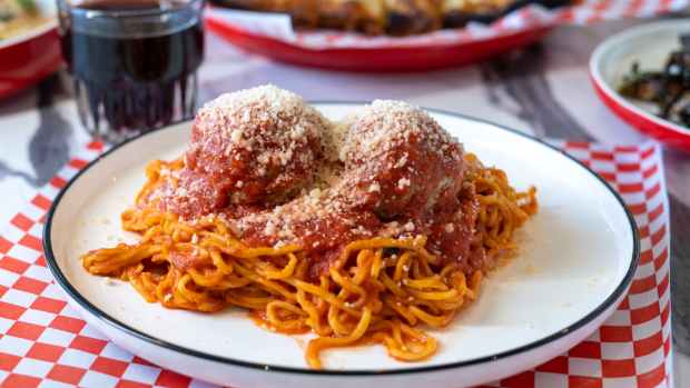 Spaghetti and Meatballs at Sunday Gravy (Photo courtesy of Stephen Mastrocola/OENO Films)