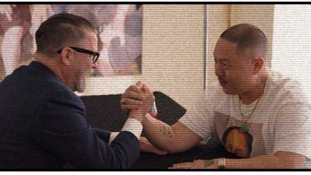 Eddie Huang (right) takes on Vice cofounder (and Proud Boys founder) Gavin McInnes 