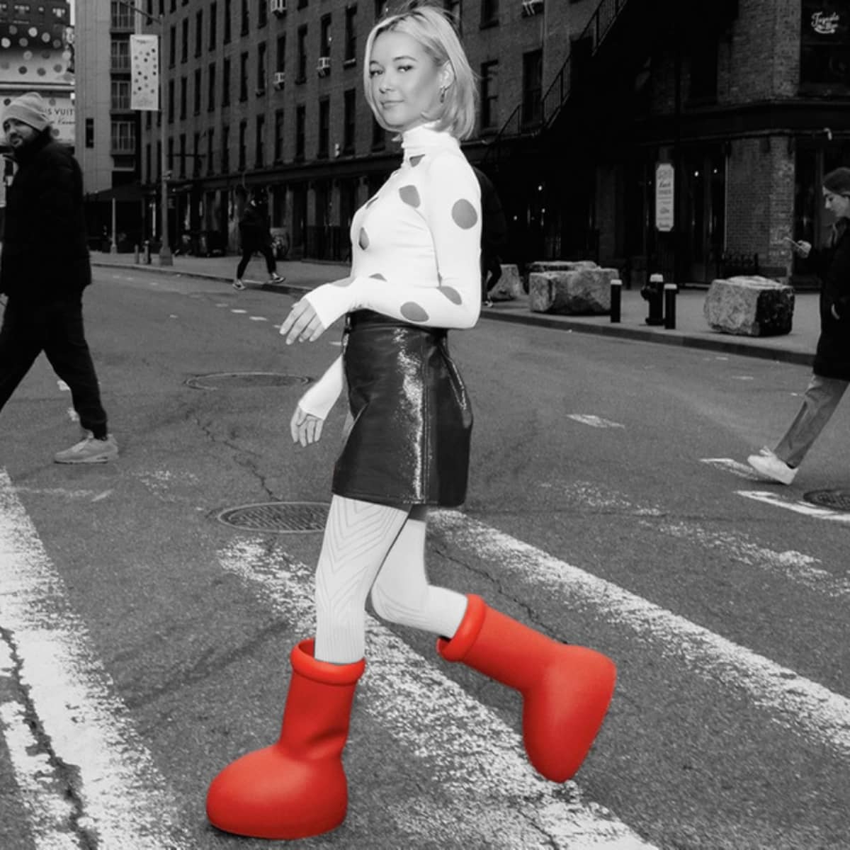 Everyone Is Wearing MSCHF's Big Red Boots