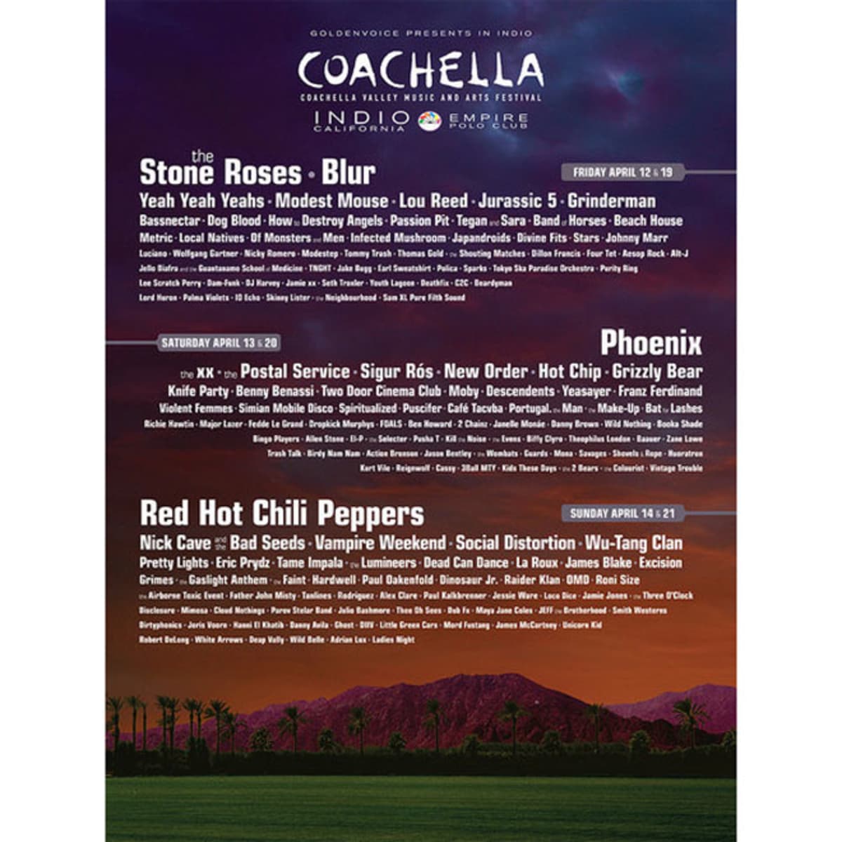 Coachella 2013 best sale lineup