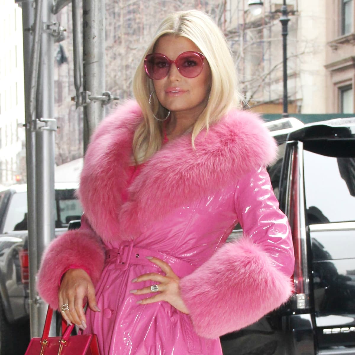 Jessica simpson pink coat online