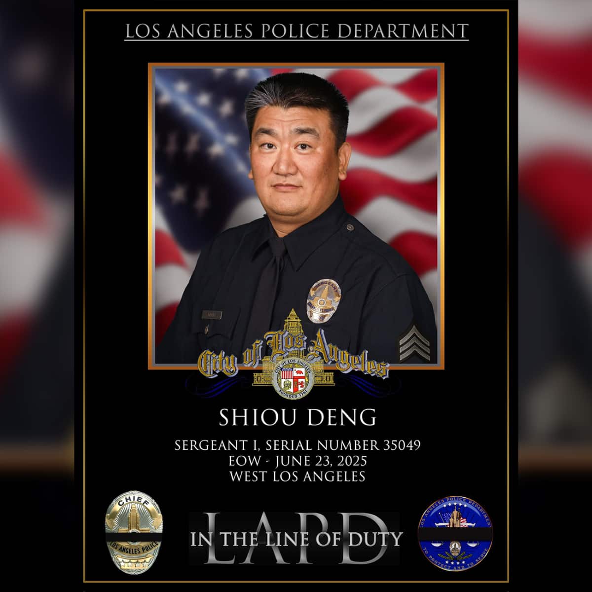★大人気商品★ Sgt. LAPD Shiou 405 on Motorist Assisting Killed Deng コスプレ小物