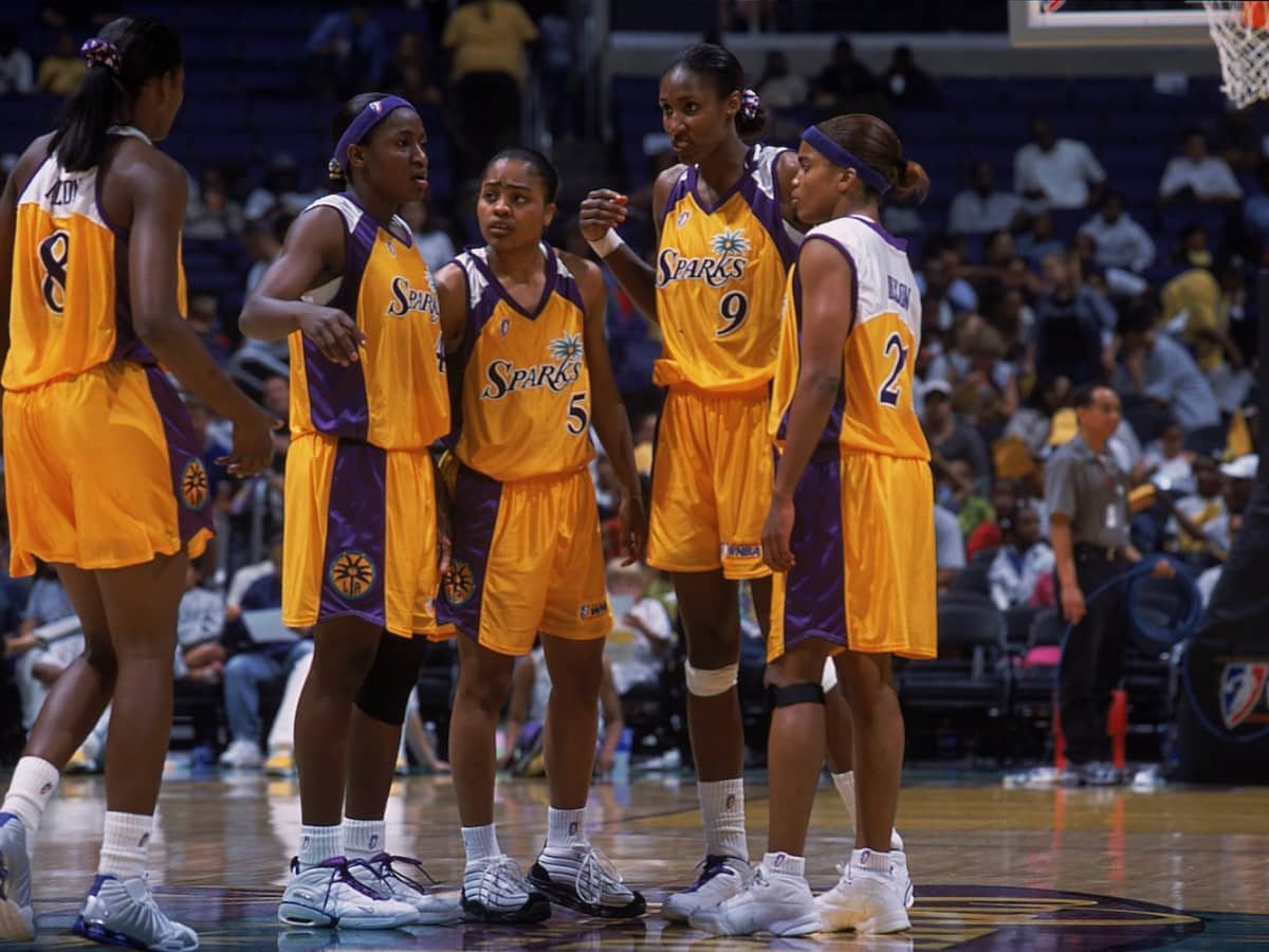 Lisa Leslie and Candace Parker of the LA Sparks. Photographed for Sports  Illustrated.