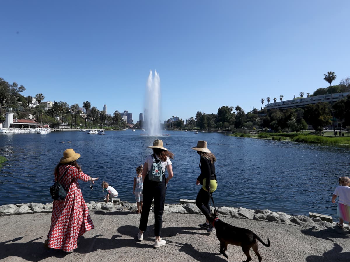 35.7 tons of solid waste removed from Echo Park Lake since closure; park  could reopen by end of month - ABC7 Los Angeles