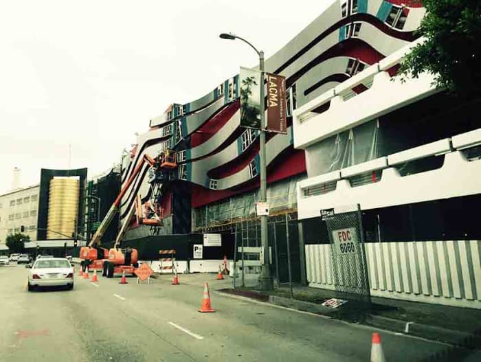 Slide Show: The Petersen Museum Is Transforming Into a Fiery Zebra