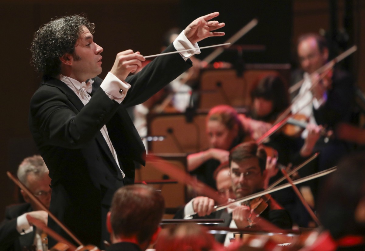 Gustavo Dudamel and his wife Maria Valverde attend Gustavo