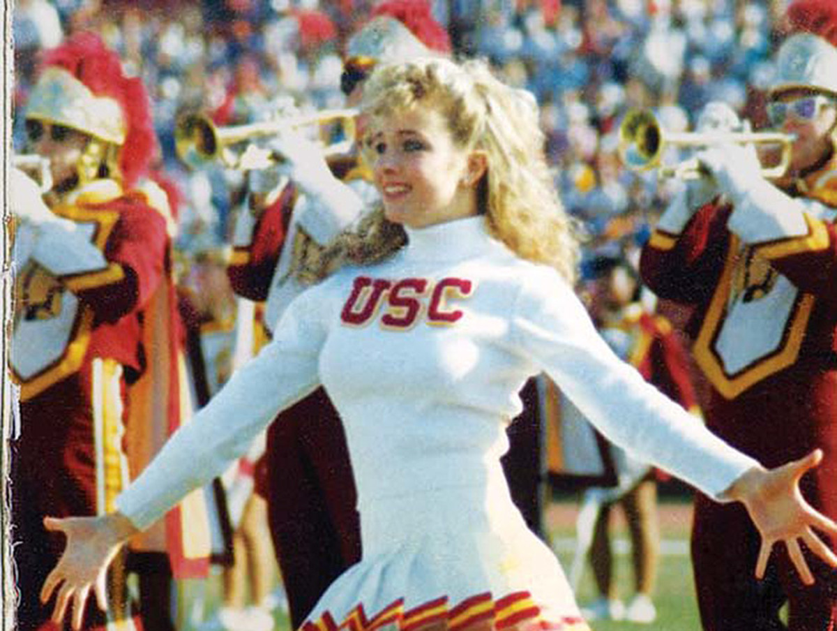 Usc cheerleaders shop white sweaters