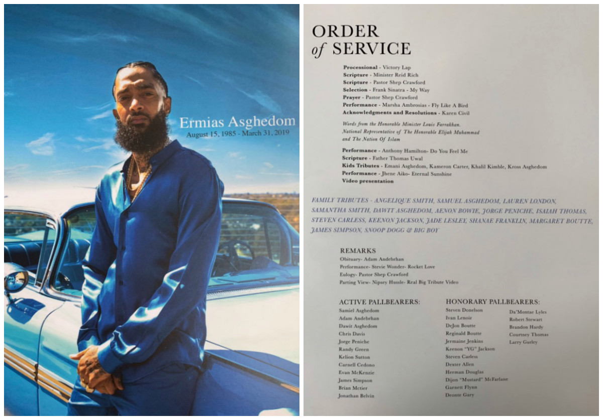 JAY-Z Daily on X: Nipsey Hussle's funeral program includes photos