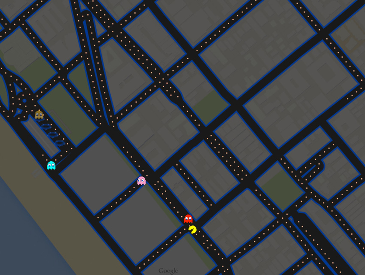 Jogue Pac-Man no google maps agora! :D - Design Culture