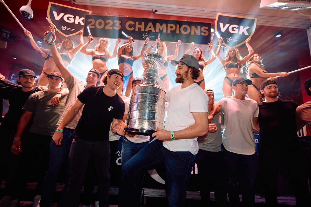 Inside the Golden Knights' wild Vegas party: Stanley Cup champs show off  trophy while Steve Aoki DJs