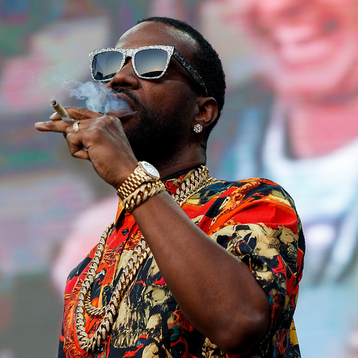 Rapper Juicy J performs on stage during day 2 of Center Of Gravity 2018 at Kelowna City Park on July 28, 2018 in Kelowna, Canada.