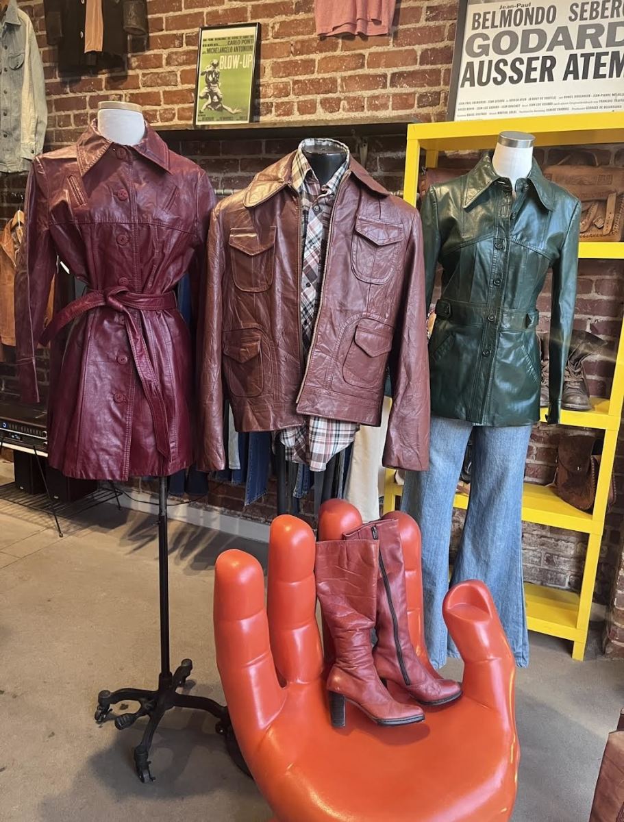 Leather jackets on display at Look Vintage.